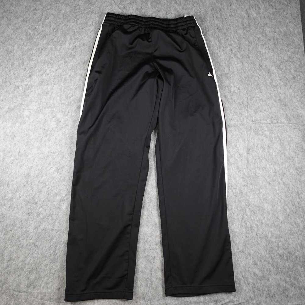 Adidas Pants Mens Medium Black White Stripe VC Post Game Warm Up Track Athletic